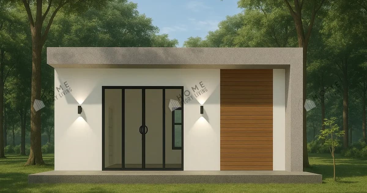 ブロック 04プレハブ住宅の外観、延床面積21㎡