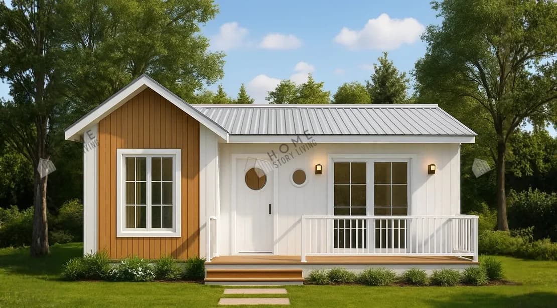 Exterior view of the Japanese 02 prefab home, 36 sqm