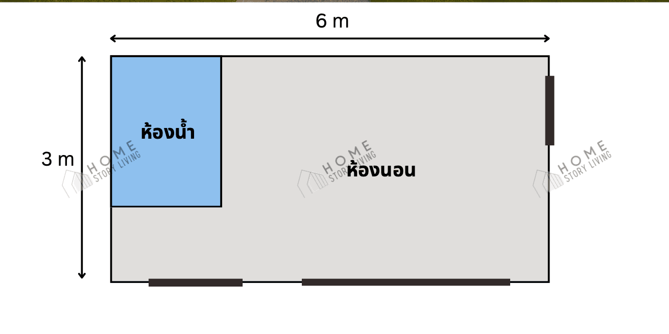 แปลนบ้าน Luxury 01 ขนาด 6 × 3 เมตร