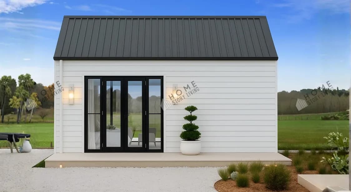 Exterior view of the Simple Minimal 05 prefab home, 18 sqm