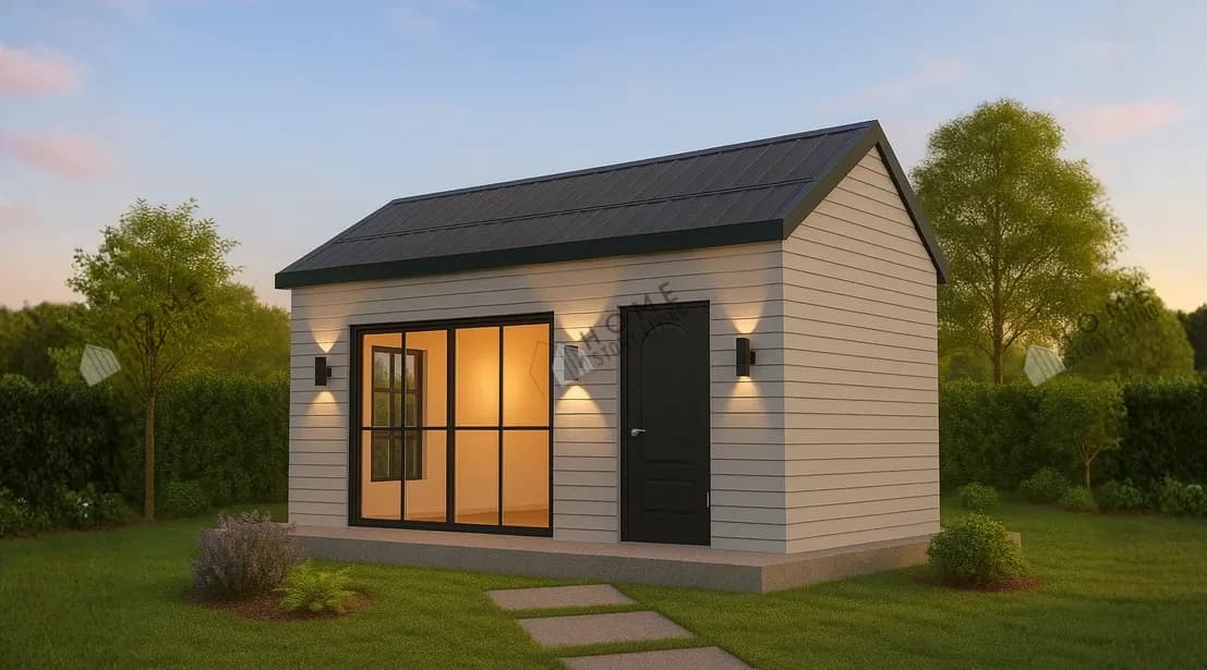 シンプルミニマル 07プレハブ住宅の外観、延床面積18㎡