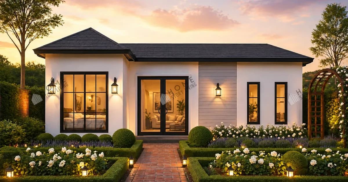 Exterior view of the Modern L 02 prefab home, 33 sqm