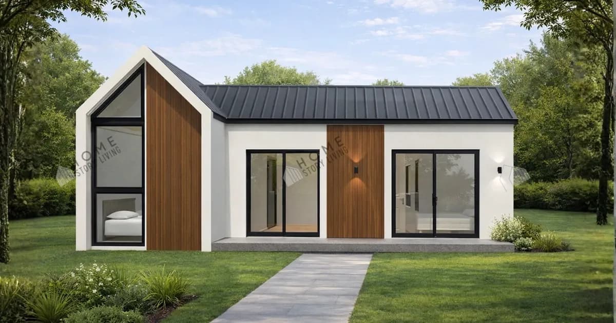 ภาพภายนอกแบบบ้าน Modern L 03 พื้นที่ใช้สอย 33 ตร.ม.
