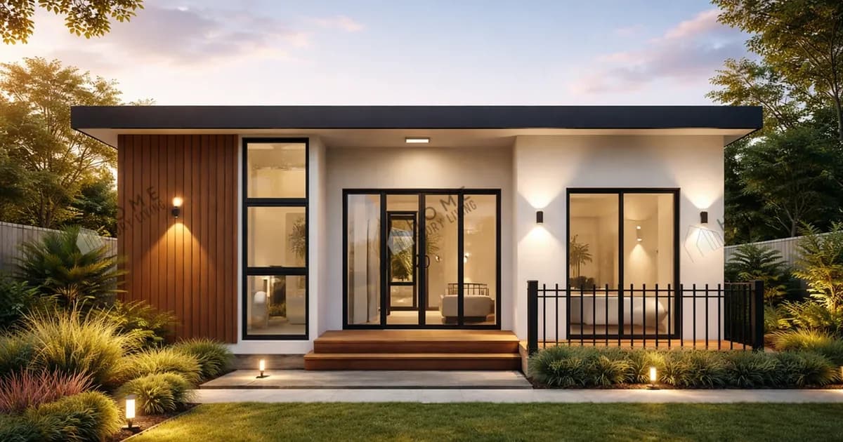 ภาพภายนอกแบบบ้าน Modern U 01 พื้นที่ใช้สอย 33 ตร.ม.