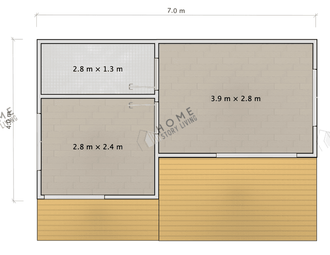 ノルディック 07の間取り図、サイズ7 × 4m